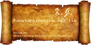 Konstantinovics Júlia névjegykártya